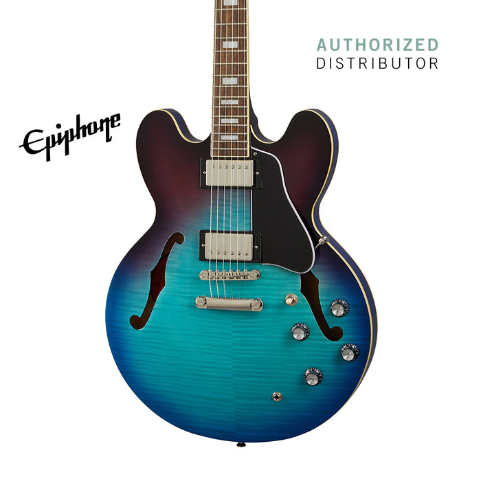 Epiphone ES-335 Figured Semi-Hollowbody Electric Guitar - Blueberry Burst - Music Bliss Malaysia