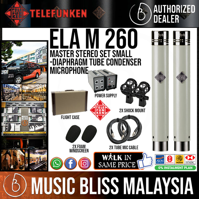 Telefunken ELA M 260 Master Stereo Set Small-diaphragm Tube Condenser Microphone - Music Bliss Malaysia