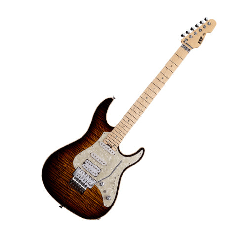 ESP Snapper-CTM24-FR/M - Tiger Eye SB with Brown Pearl Black (SNAPPERCTM24FRM) - Music Bliss Malaysia
