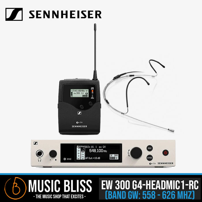 Sennheiser EW 300 G4-HEADMIC1-RC Wireless Headworn System - Music Bliss Malaysia