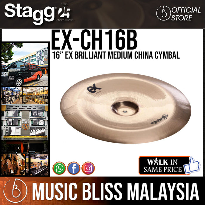 Stagg EX-CH16B 16” EX Brilliant Medium China Cymbal - Music Bliss Malaysia