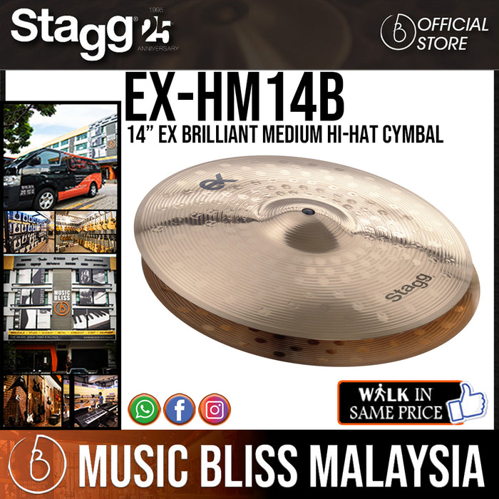 Stagg EX-HM14B 14” EX Brilliant Medium Hi-hat Cymbal - Music Bliss Malaysia