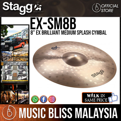 Stagg EX-SM8B 8” EX Brilliant Medium Splash Cymbal - Music Bliss Malaysia