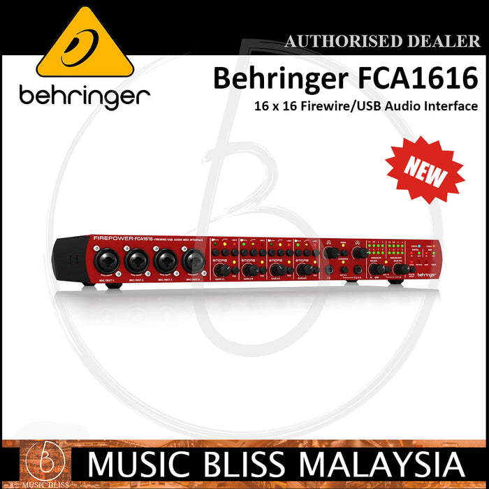 Behringer FCA-1616 16x16 Firewire/USB Audio Interface (FCA1616) - Music Bliss Malaysia