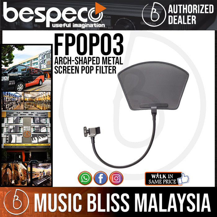 Bespeco FPOP03 Arch-Shaped Metal Screen Pop Filter (FPOP-03) - Music Bliss Malaysia