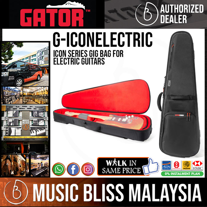 Gator G-ICONELECTRIC Icon Series Electric Guitar Gig Bag - Black - Music Bliss Malaysia