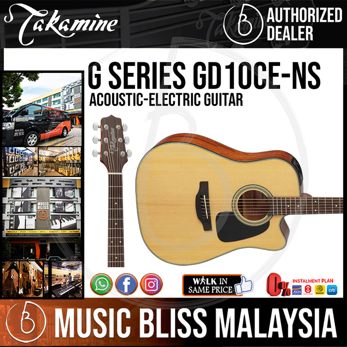 Takamine GD10CE - (Natural Satin) 6-string Acoustic-Electric Guitar with Spruce Top - Music Bliss Malaysia