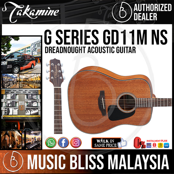 Takamine GD11M - (Natural) All Mahogany Dreadnought 6-string Acoustic Guitar - Music Bliss Malaysia