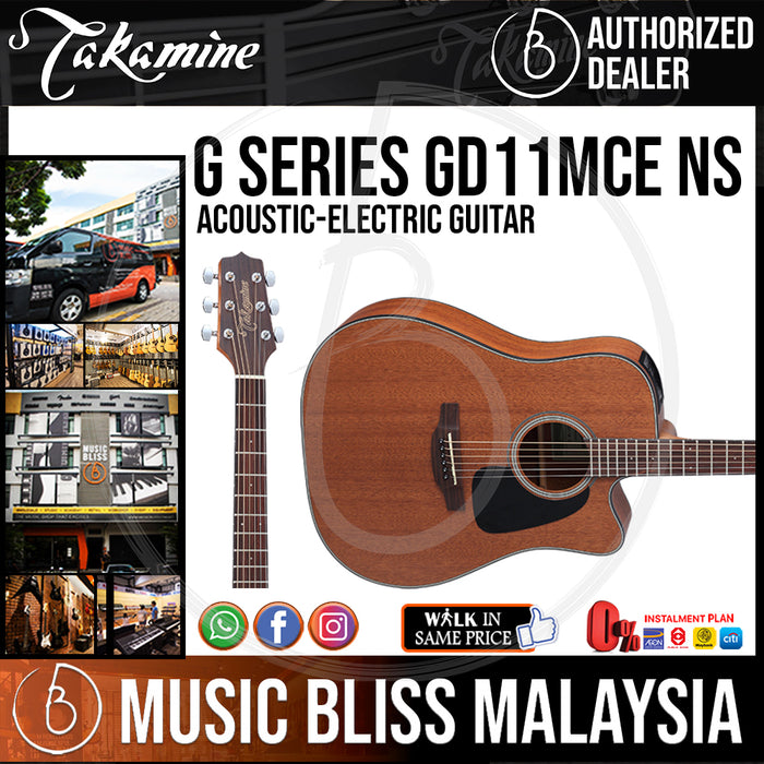 Takamine GD11MCE - (Natural) All Mahogany Dreadnought 6-string Acoustic-Electric Guitar - Music Bliss Malaysia