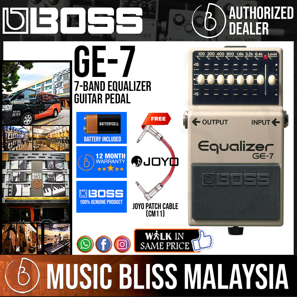 Boss GE-7 7-band Equalizer Guitar Pedal Music Bliss Malaysia