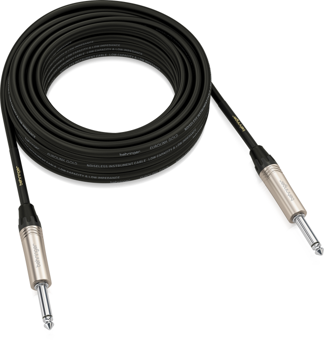 Behringer GIC-1000 Gold Performance 10m (32.8ft) Instrument Cable with 1/4" TS Connectors - Music Bliss Malaysia