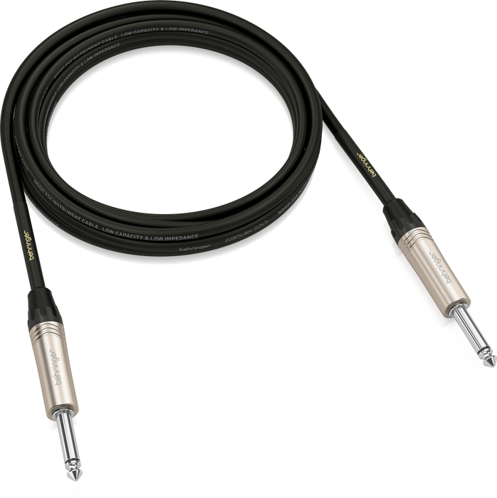 Behringer GIC-300 Gold Performance 3m (10ft) Instrument Cable with 1/4" TS Connectors - Music Bliss Malaysia