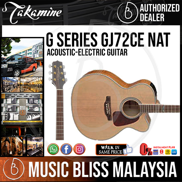 Takamine GJ72CE - (Natural) 6-string Acoustic-Electric Guitar with Solid Spruce Top - Music Bliss Malaysia