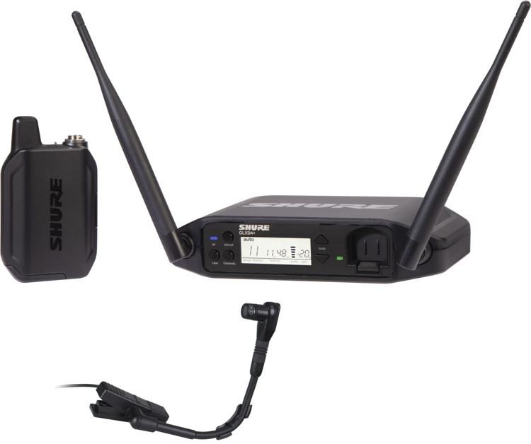 Shure GLXD14+/B98 Digital Wireless Instrument System with WB98H/C Gooseneck Microphone - Music Bliss Malaysia