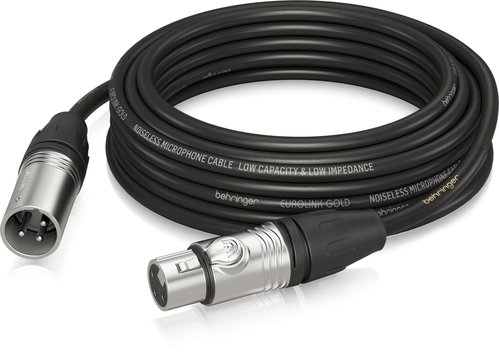 Behringer GMC-1000 Gold Performance 10m (33ft) Microphone Cable with XLR Connectors - Music Bliss Malaysia