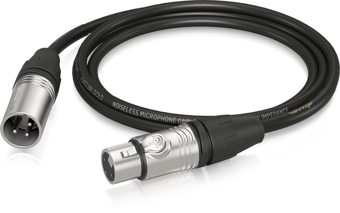 Behringer GMC-150 Gold Performance 1.5m (5ft) Microphone Cable with XLR Connectors - Music Bliss Malaysia