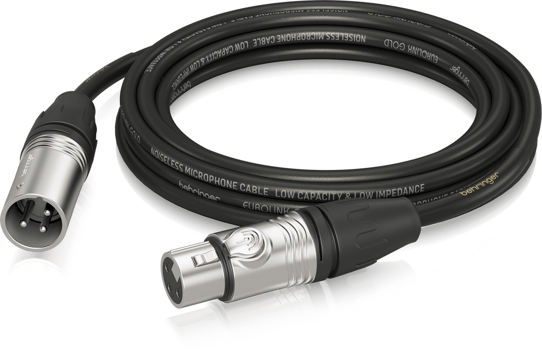 Behringer GMC-600 Gold Performance 6m (19.7ft) Microphone Cable with XLR Connectors - Music Bliss Malaysia