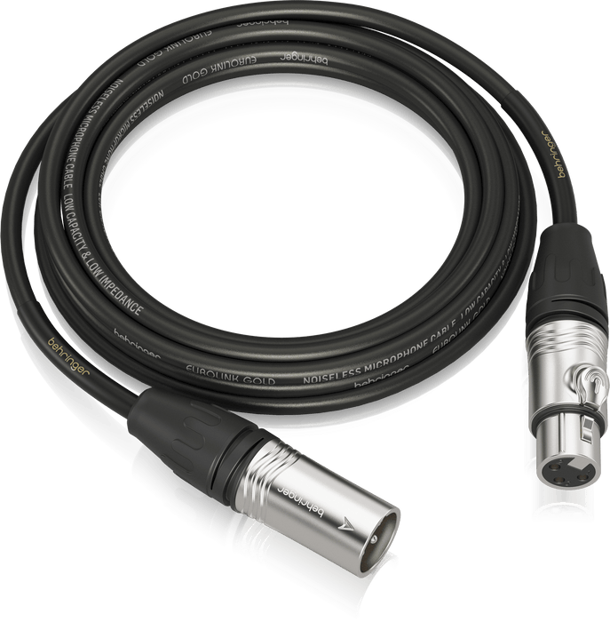 Behringer GMC-600 Gold Performance 6m (19.7ft) Microphone Cable with XLR Connectors - Music Bliss Malaysia