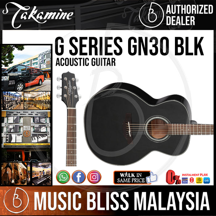 Takamine GN30 - (Black) 6-string Acoustic Guitar with Solid Spruce Top - Music Bliss Malaysia
