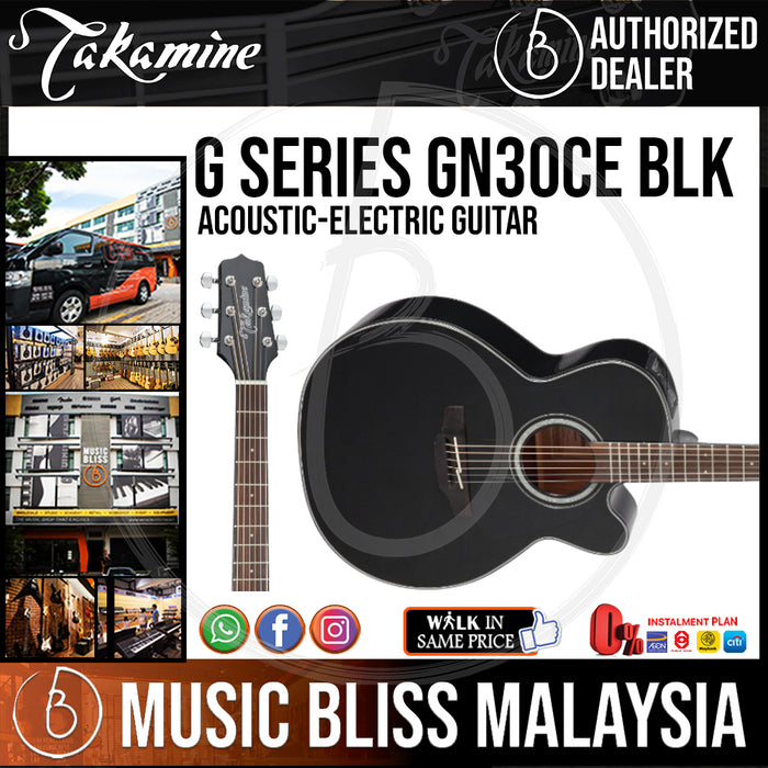 Takamine GN30CE - (Black) 6-string Acoustic-Electric Guitar with Solid Spruce Top - Music Bliss Malaysia