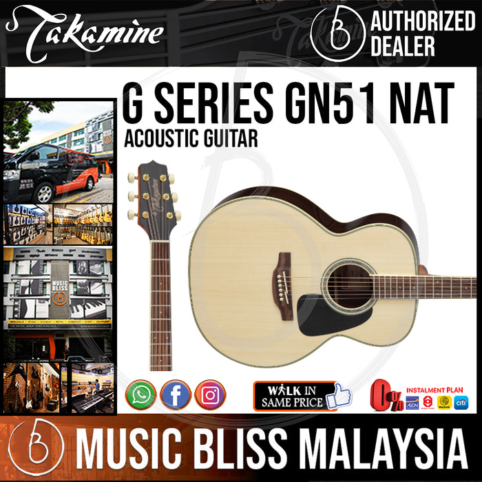 Takamine GN51 - (Natural) 6-string Acoustic Guitar with Solid Spruce Top - Music Bliss Malaysia