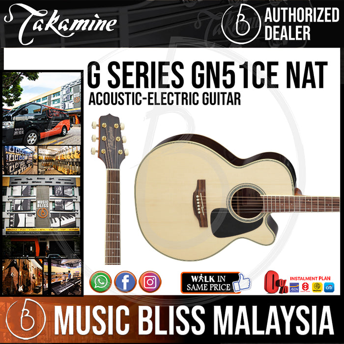 Takamine GN51CE - (Natural) 6-string Acoustic-Electric Guitar with Spruce Top - Music Bliss Malaysia