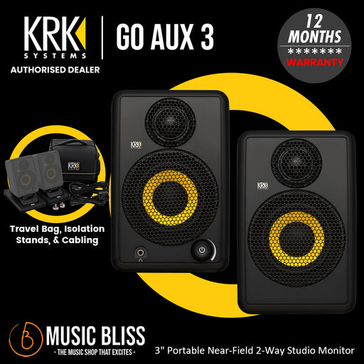 KRK Go Aux 3 3" Portable Studio Monitors - Pair - Music Bliss Malaysia