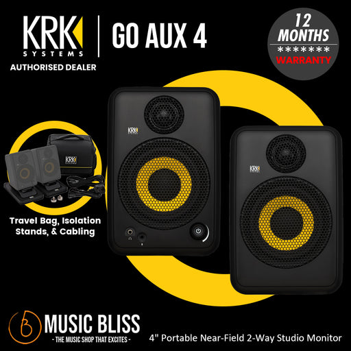KRK Go Aux 4 4" Portable Studio Monitors - Pair - Music Bliss Malaysia