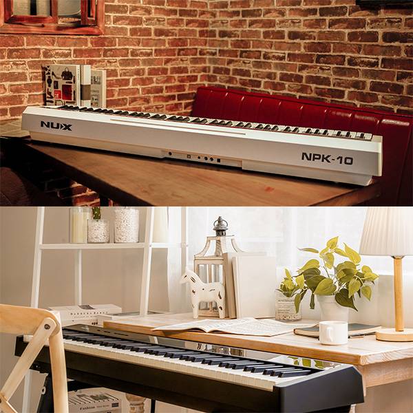 NUX NPK-10 88-Key Grand Hammer Action 3 Portable Digital Piano with Stand and Bench - White - Music Bliss Malaysia