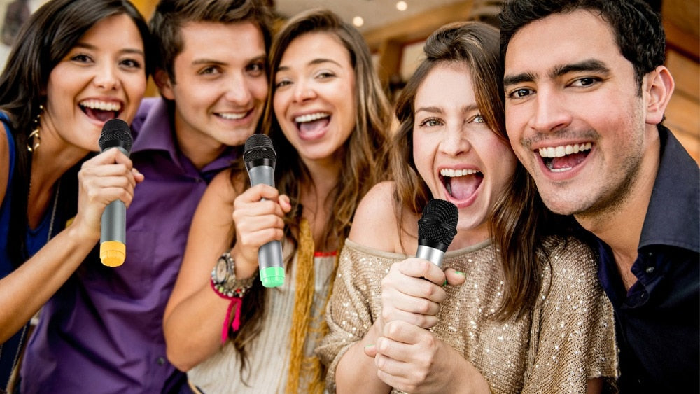 FIFINE K036 UHF Dual Channel Wireless Handheld Microphone, Vocal Microphone, Easy-to-use Karaoke Wireless Microphone System (K-036) - Music Bliss Malaysia