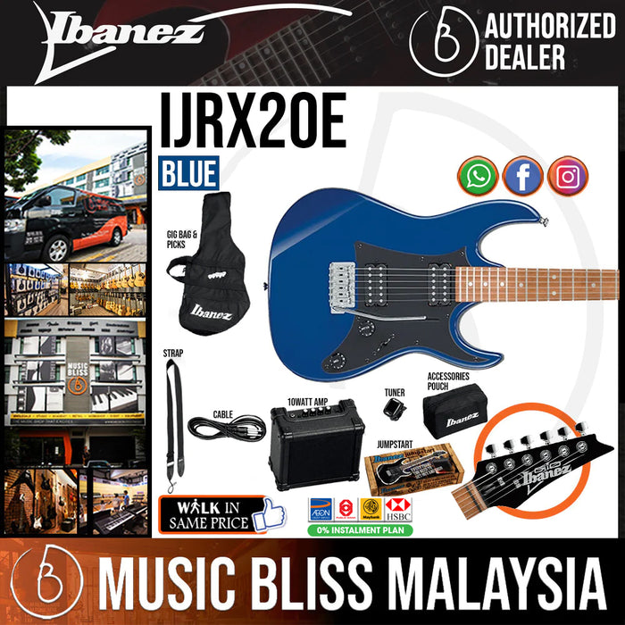 Ibanez Jumpstart IJRX20E Electric Guitar Pack - Blue - Music Bliss Malaysia