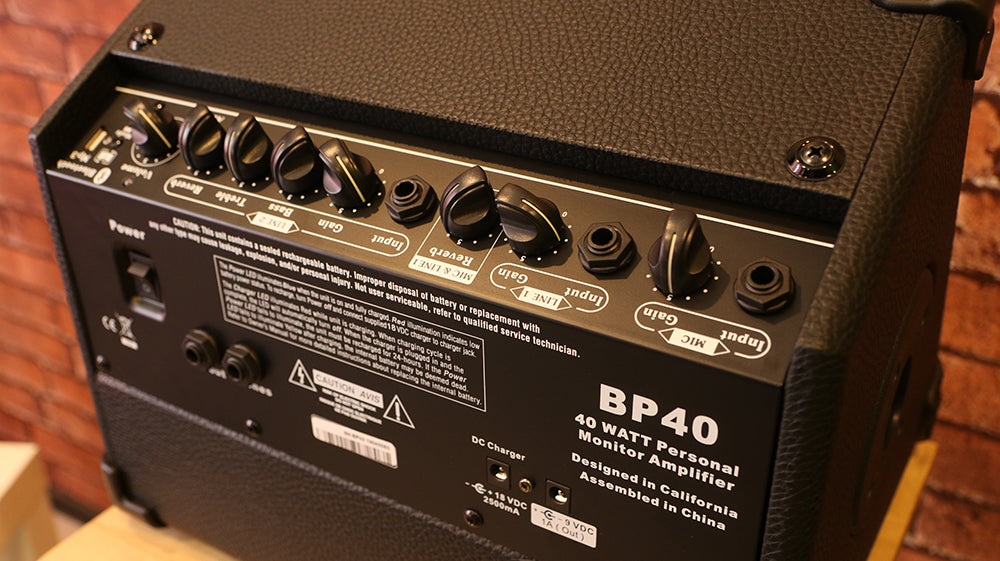 Bullet Groove BP40 Acoustic Amplifier with USB and Bluetooth connection for Acoustic Guitars, Singing/Vocals & Piano Keyboards (BP-40 USB/Bluetooth Acoustic Amp) - Music Bliss Malaysia