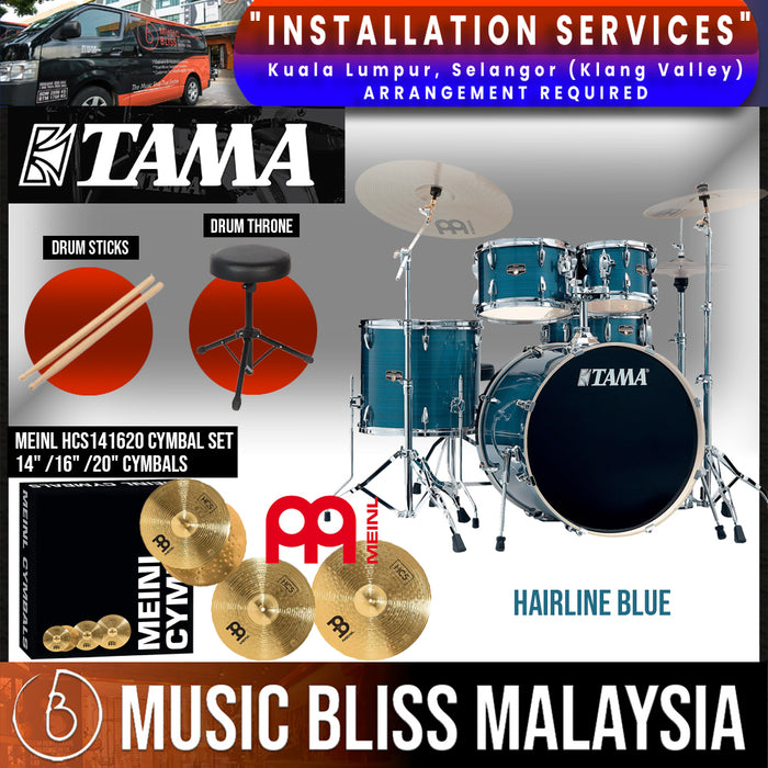 Tama Imperialstar 5piece Drum Set with Drumsticks and Throne 22