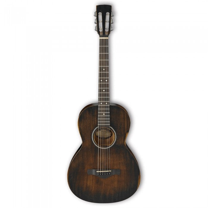 Ibanez AVN6 Artwood Vintage Distressed Parlor Acoustic Guitar (Tobacco Sunburst Open Pore) (AVN-6) - Music Bliss Malaysia