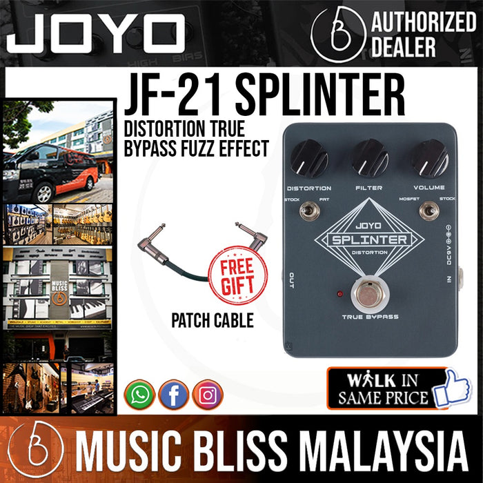 Joyo JF-21 Splinter Distortion Guitar Effect Pedal - Music Bliss Malaysia