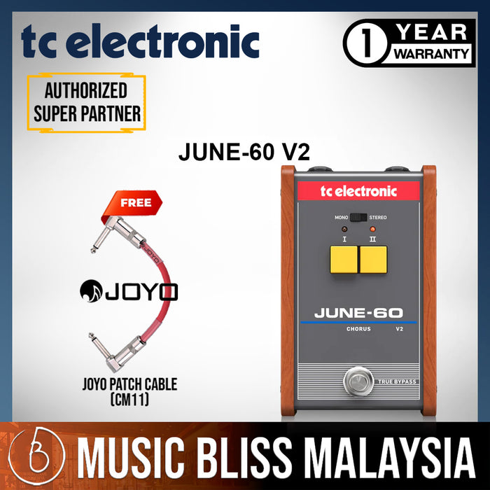 TC Electronic June-60 V2 Legendary Stereo Chorus with 2-Button Effect Selector and BBD Circuitry - Music Bliss Malaysia