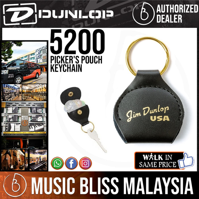 Jim Dunlop 5200 Picker's Pouch Keychain Pick Holder USA Gold Logo - Music Bliss Malaysia