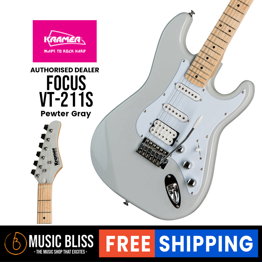 Kramer Focus VT-211S Electric Guitar - Pewter Gray (VT211S) | Music ...