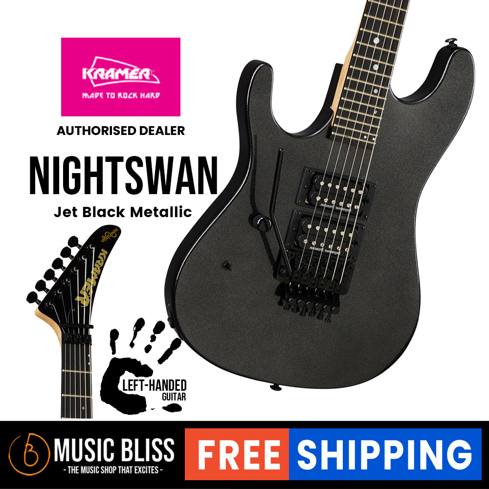 Kramer Nightswan Left handed Electric Guitar Jet Black Metallic
