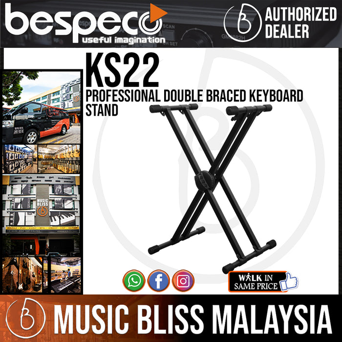Bespeco KS22 Professional Double Braced Keyboard Stand (KS-22) - Music Bliss Malaysia