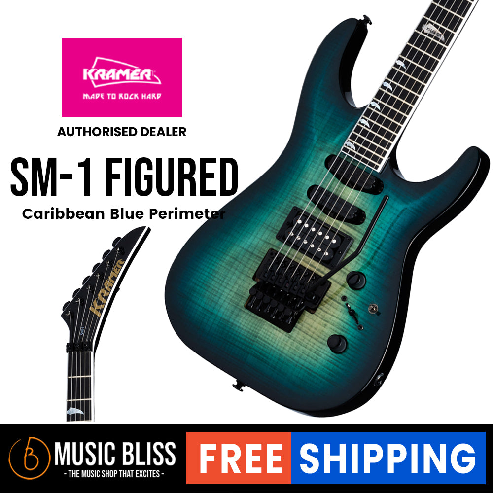 Kramer SM1 Figured Electric Guitar Caribbean Blue Perimeter Music