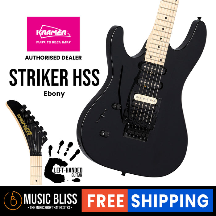 Kramer Striker HSS Left-handed Electric Guitar - Ebony - Music Bliss Malaysia