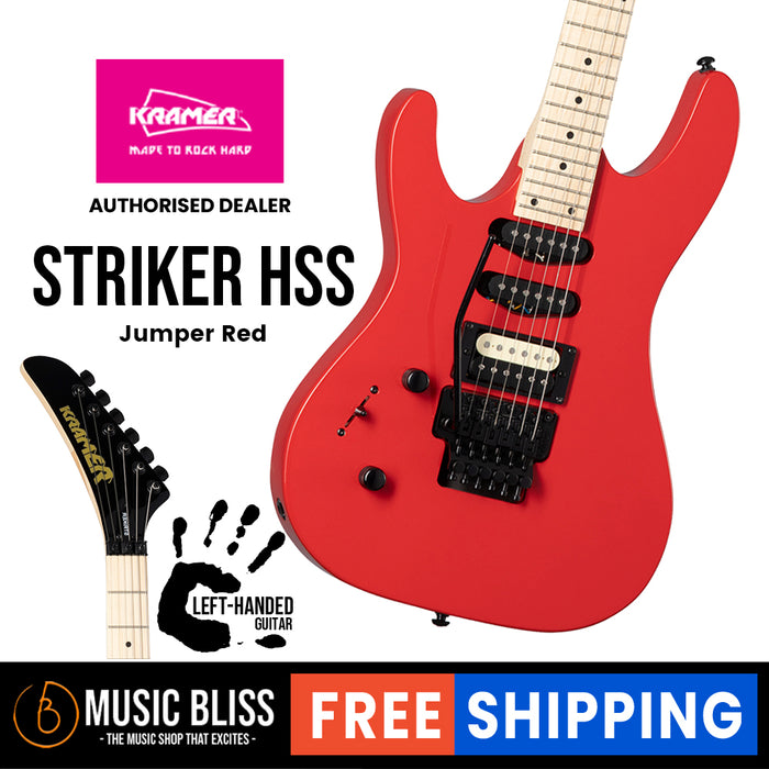 Kramer Striker HSS Left-handed Electric Guitar - Jumper Red - Music Bliss Malaysia