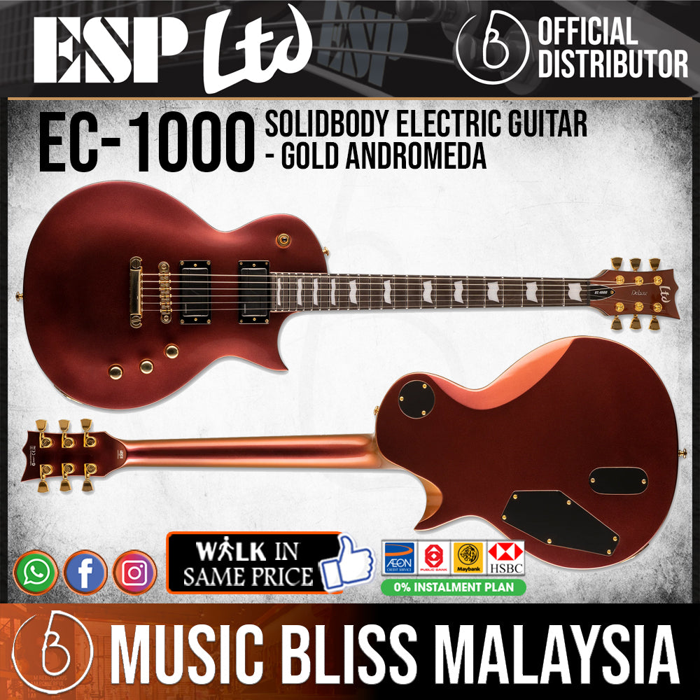 ESP LTD EC 1000 Electric Guitar Gold Andromeda Music Bliss