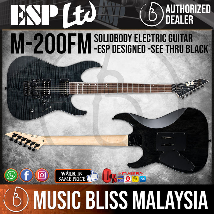 ESP LTD M 200FM Electric Guitar See Thru Black Music Bliss
