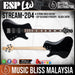 ESP LTD Stream-204 Bass Guitar - Black Satin (STREAM204BLKS) - Music Bliss Malaysia