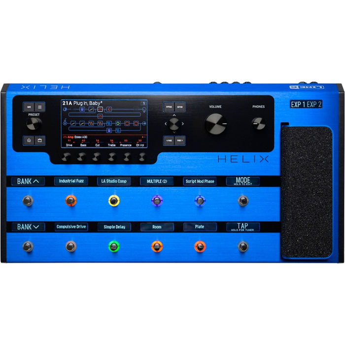Line 6 Helix Limited-Edition Blue Multi-Effects Guitar Pedal with Line 6 Backpack Carry Bag *Crazy Sales Promotion* - Music Bliss Malaysia