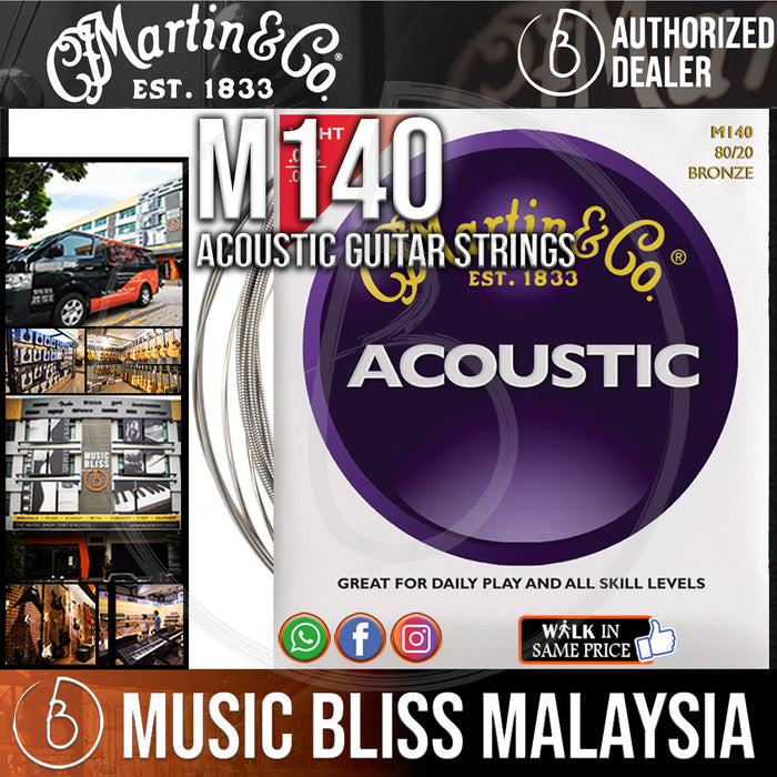 Martin M140 80/20 Bronze Light Acoustic Strings - Music Bliss Malaysia