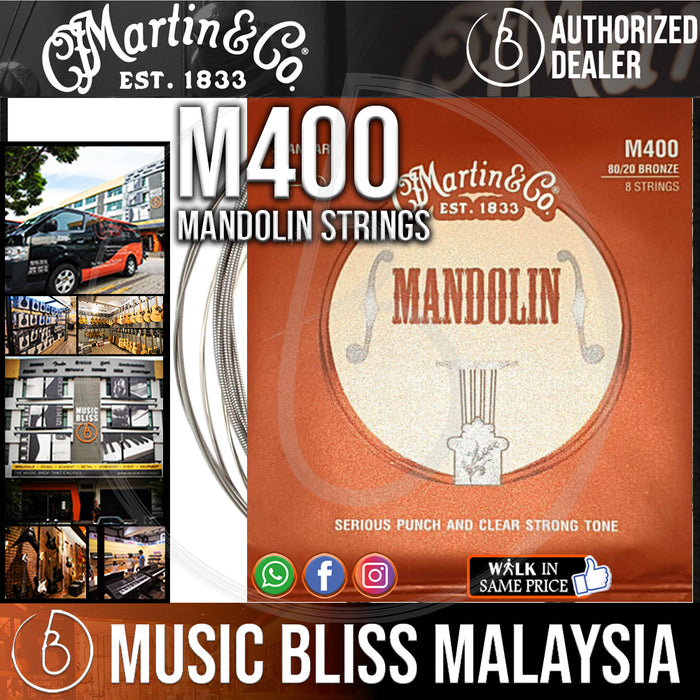 Martin M400 Mandolin Strings - 80/20 Light - Music Bliss Malaysia