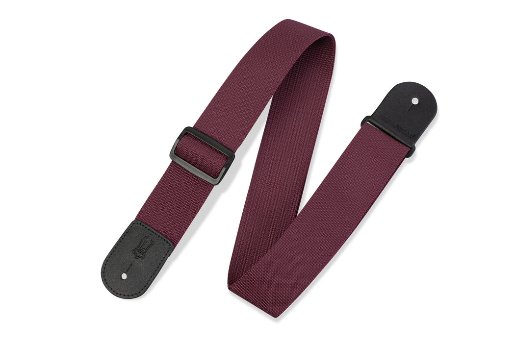 Levy's M8POLY 2" Woven Polypropylene Guitar Strap - Burgundy - Music Bliss Malaysia